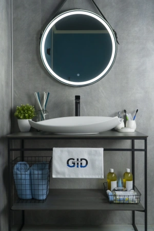 Раковина керамическая Gid Creativo 51171 70х40 накладная цвет белый без отверстий под смеситель