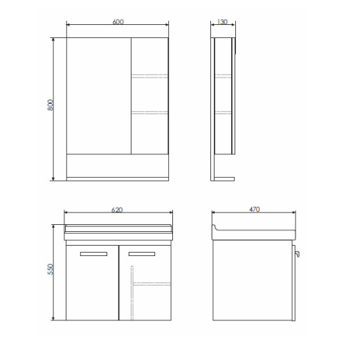 Тумба с раковиной Comforty 00004142213CF 62x47x55 - фото 2
