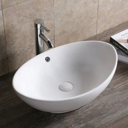 Раковина из сантехнического фарфора Cerutti SPA CR7027 60х40 накладная цвет белый без отверстий под смеситель