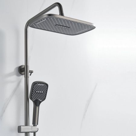 Душевая стойка Shevanik S4036T настенная цвет оружейная сталь