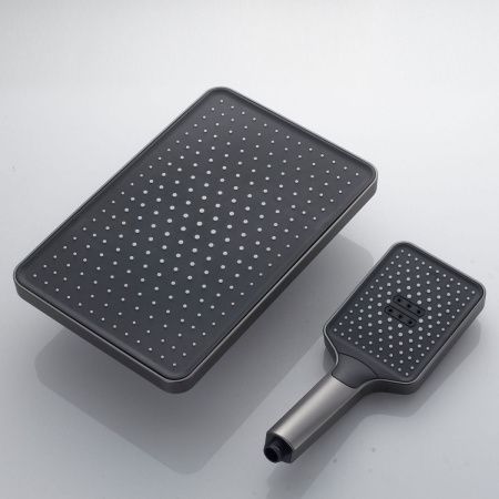Душевая стойка Shevanik S4436T настенная цвет оружейная сталь