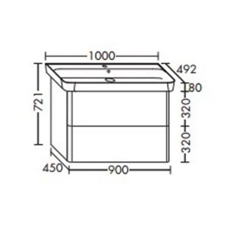 Тумба с раковиной Burgbad Iveo SFEN100F2833G0161C0001*1 100х50 подвесная цвет белый