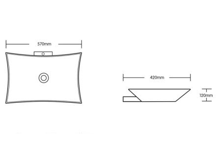 Раковина из сантехнического фарфора Cerutti SPA CR7078 60х40 накладная цвет белый без отверстий под смеситель