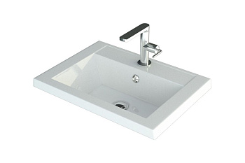 Раковина из искусственного мрамора Art&Max FAMILY AM-LAV-500-MR-A 50х35 накладная цвет белый