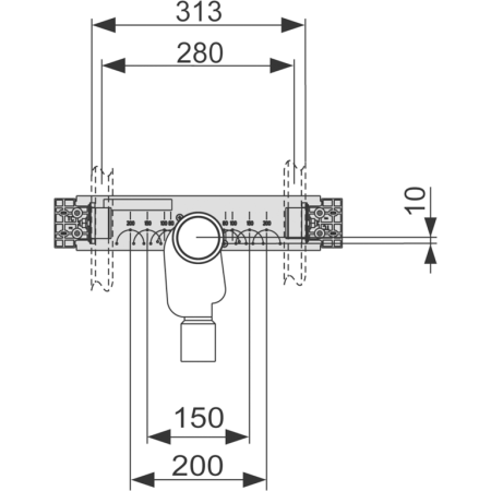 Монтажный комплект для раковины с сифоном Tece TECEprofil 9020034