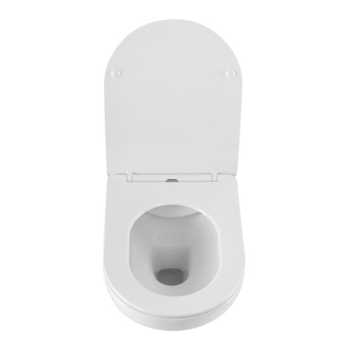 Унитаз подвесной Art&Max Gina AM218CHR/SC белый с сиденьем микролифт каскадный смыв - фото 4