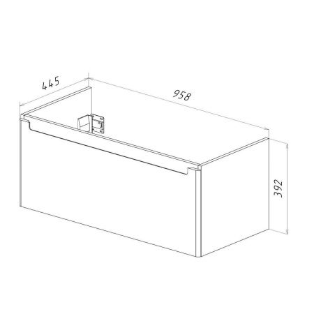 Тумба под раковину LeMark Buno mini LM05BM100T 100х40 подвесная цвет белый