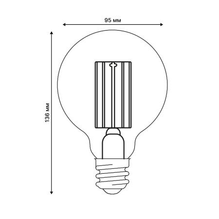 Лампа светодиодная Uniel LED-G95-5W/3000K/E27/CL GLY01TR