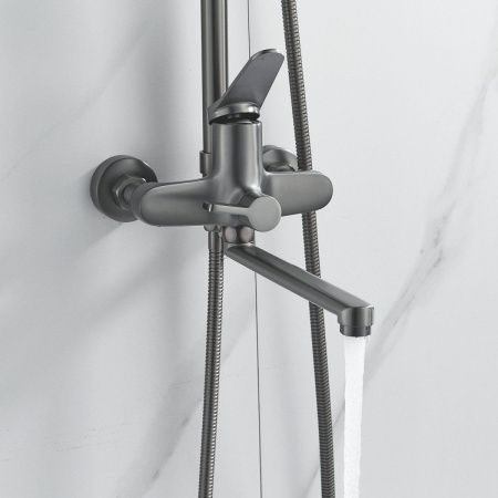 Душевая стойка Shevanik S6236T настенная цвет оружейная сталь