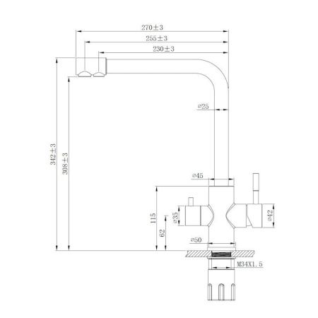 Смеситель для кухни Esko Kitchen K24 B на мойку черный