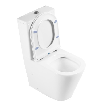 Унитаз напольный с бачком BelBagno FLAY-R BB2149CPR/BB870SC белый с сиденьем микролифт безободковый каскадный смыв
