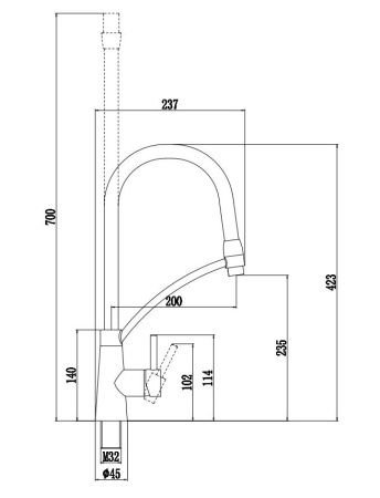 Смеситель для кухни Fmark FS8255-S на мойку бежевый