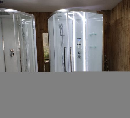 Душевая кабина Acquazzone Alexandra 100S с паром 100х100 четверть круга с крышей ориентация универсальная