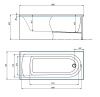 Ванна акриловая Timo MIKA MIKA1670 160х70 пристенная прямоугольная без каркаса