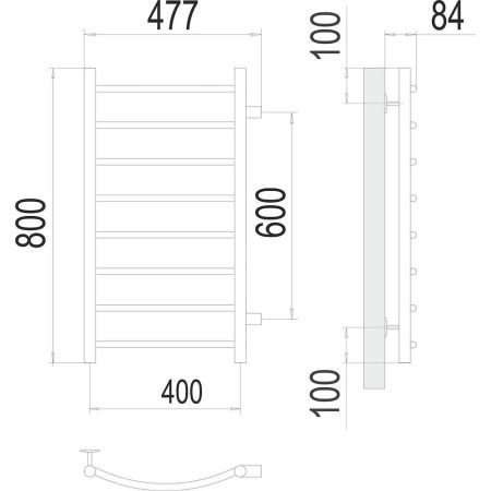 Полотенцесушитель водяной Terminus 4670078530240 50х80 хром