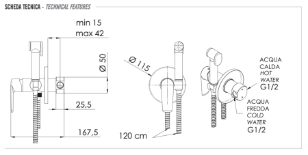 Гигиенический душ со смесителем Remer V65W хром