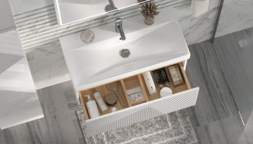 Тумба под раковину Velvex EDGE tn.EDG.9696.80.2Y белый глянец 80х39х80 напольная цвет белый - фото 4