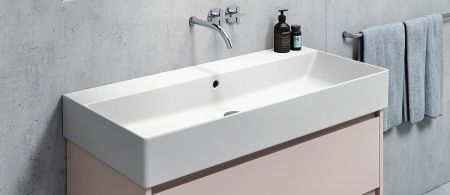 Раковина из сантехнического фаянса GSI Kube X 9423011_УЦ 100х50 подвесная цвет белый