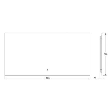 Зеркало с подсветкой Defesto GLOW DF 2505RH 100х50 подвесное