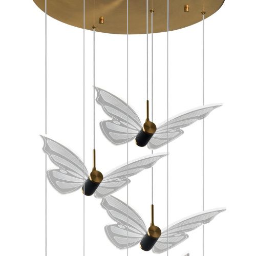 Люстра подвесная Natali Kovaltseva Butterflies (Буттерфлиес) LED LAMPS 81364 GOLD - фото 3