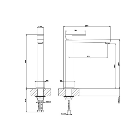 Смеситель Gessi Rettangolo 11924#299 на раковину черный