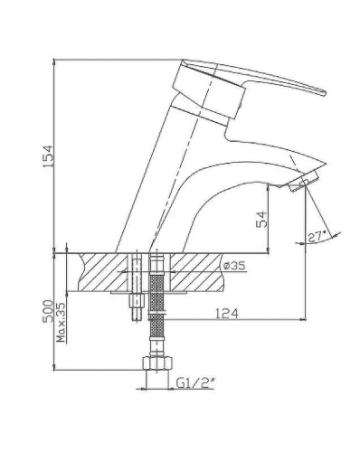 Cмеситель Haiba HB1006 на раковину хром - фото 2
