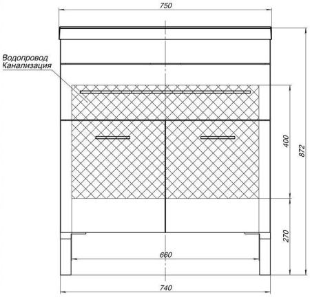 Тумба с раковиной Aquanet Верона 00287670 80х50 напольная цвет белый