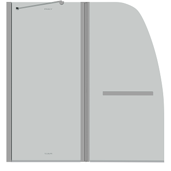 Душевая шторка на ванну Parly F03 120х130 стекло прозрачное профиль хром глянцевый ориентация универсальная