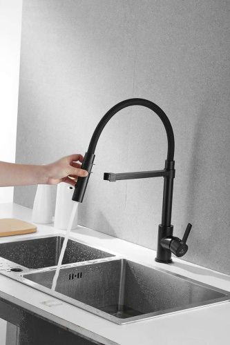 Смеситель для кухни Rose R133H на мойку черный - фото 4