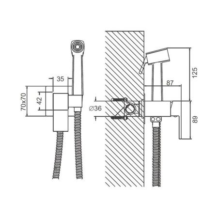 Гигиенический душ со смесителем Maretti Umbria UM30RV68 хром