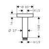 Держатель верхнего душа Hansgrohe S10 27393670 черный
