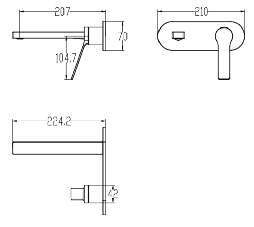 Смеситель Creavit RT1400GR встраиваемый серый - фото 2