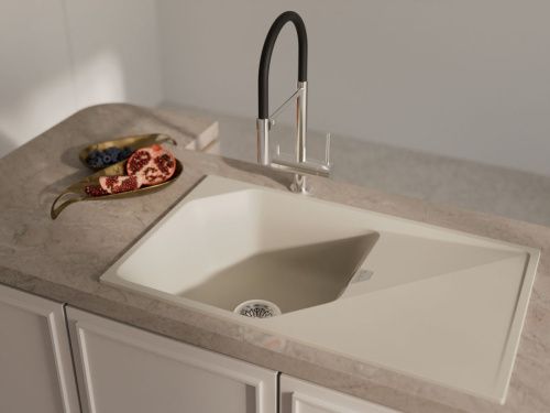 Кухонная мойка Rivelato LOCUS LS-85 beige scuro 85х50 цвет темно-бежевый - фото 5