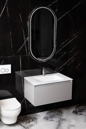 Зеркало с подсветкой и антизапотевателем Boheme 568-GM 60х110 подвесное