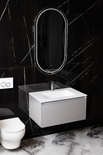 Зеркало в ванную Boheme 568-GM 60х110 цвет графит матовый - фото 2