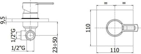 Смеситель для душа Paffoni Ringo RIN010NO/M встраиваемый в стену черный