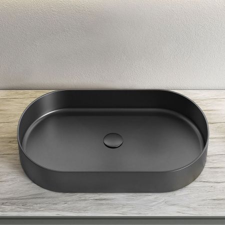 Раковина из нержавеющей стали AltroBagno Eterno AltroBagnoEterno001026MtGr 60х40 накладная цвет оружейная сталь