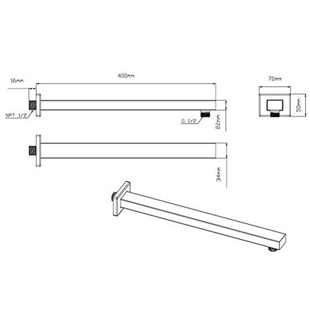 Верхний душ Vincea VSHD-41CMB черный
