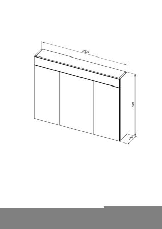 Зеркало-шкаф De Aqua Эколь 00184807 100х80 подвесной