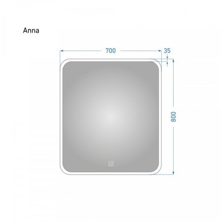 Зеркало с подсветкой Alavann Anna ALV0018001 70х80 подвесное