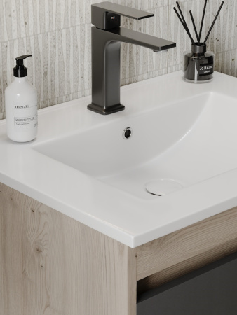 Раковина из сантехнического фарфора Teymi Ritta T51002 61х47 встраиваемая цвет белый 1 отверстие под смеситель