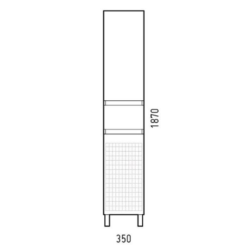 Шкаф-пенал Corozo Алабама SD-00000677 40х190 напольный цвет белый - фото 5