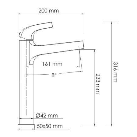 Смеситель Wasserkraft Sauer 7100 7103H на раковину золото