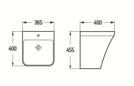 Раковина из сантехнического фаянса CeramaLux 500PMB 50х40 подвесная цвет черный 1 отверстие под смеситель