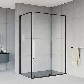 Душевой уголок Vincea Arno VSR-1A9012CLB 120х90 стекло прозрачное профиль черный без поддона
