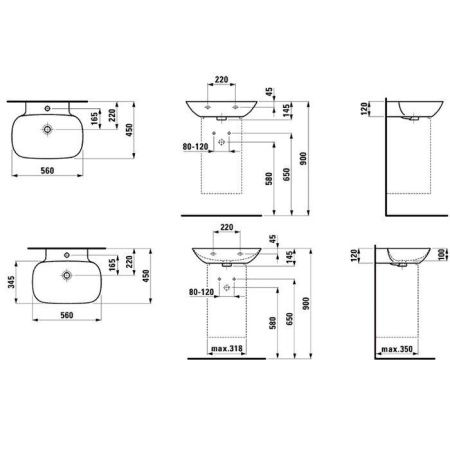 Раковина керамическая Laufen INO 8.1030.2.000.109.1 60 см подвесная цвет белый без отверстий под смеситель