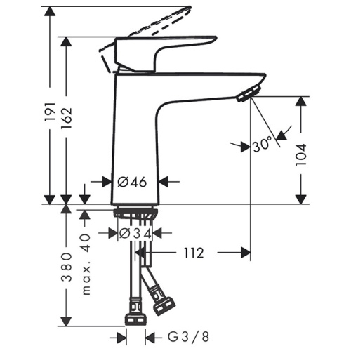 Смеситель Hansgrohe Talis E 71714670 на раковину черный - фото 2