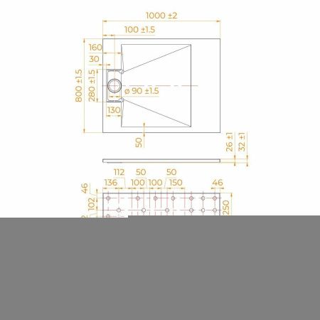 Душевой поддон из стеклопластика RGW SMC 553702810-01 100х80 белый
