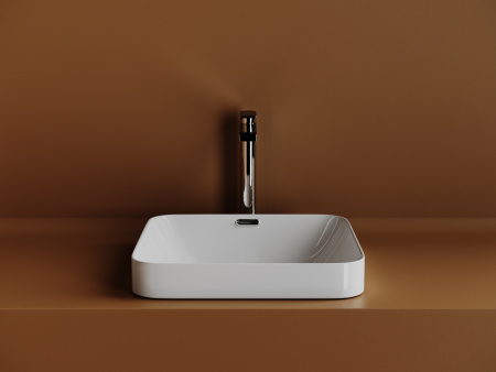 Раковина из сантехнического фарфора Ceramica Nova ELEMENT CN6077 44х44 встраиваемая цвет белый без отверстий под смеситель