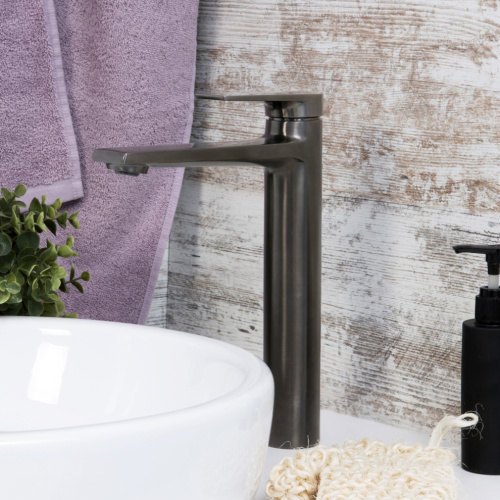 Смеситель WasserKRAFT Wiese 8400 8403H на раковину оружейная сталь - фото 2